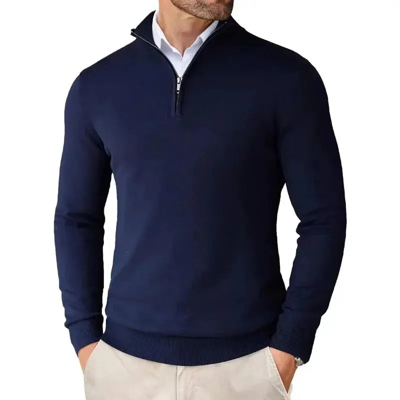Kane | Half-Zip Knit Collared Sweater
