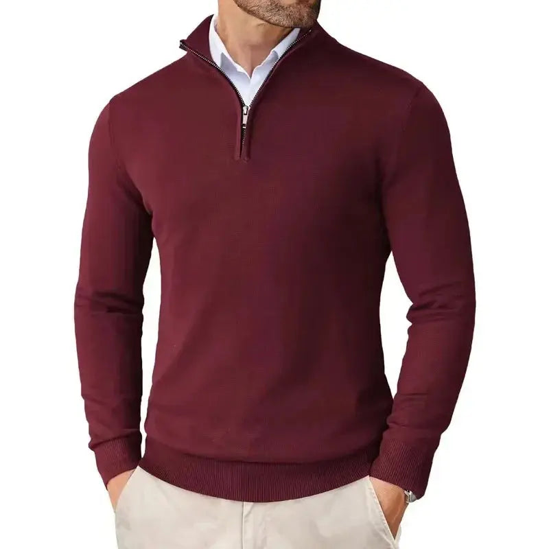 Kane | Half-Zip Knit Collared Sweater