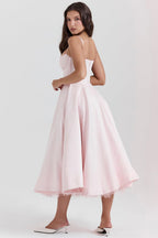 Kathleen | Tulle Midi Dress with Adjustable Straps