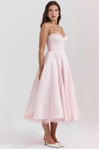 Kathleen | Tulle Midi Dress with Adjustable Straps