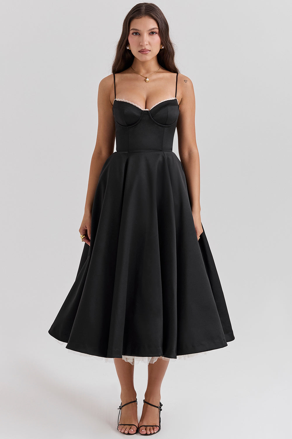 Kathleen | Tulle Midi Dress with Adjustable Straps