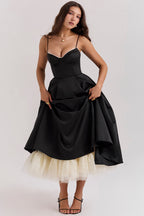 Kathleen | Tulle Midi Dress with Adjustable Straps