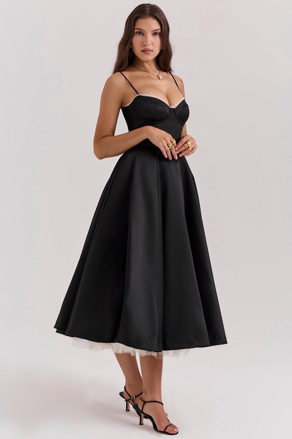 Kathleen | Tulle Midi Dress with Adjustable Straps