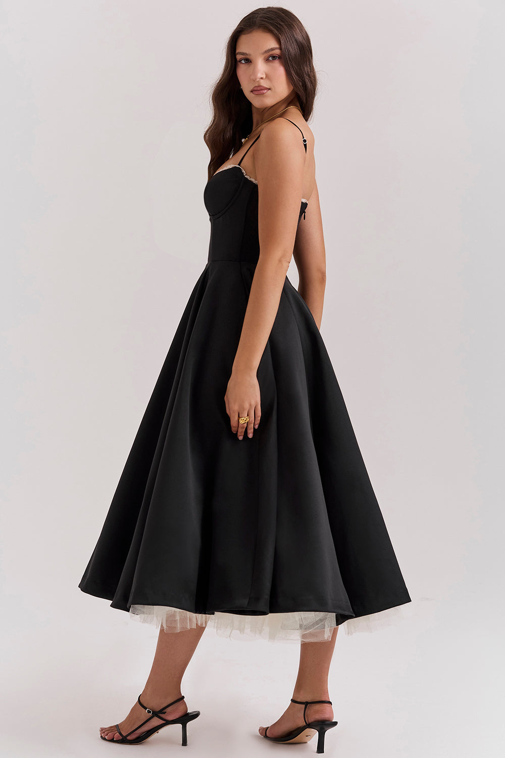 Kathleen | Tulle Midi Dress with Adjustable Straps
