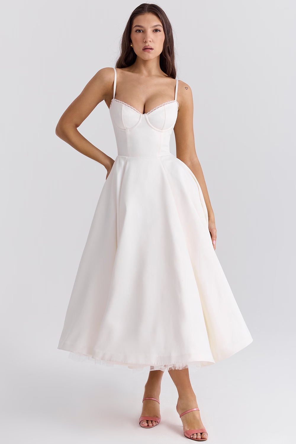 Kathleen | Tulle Midi Dress with Adjustable Straps