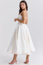 Kathleen | Tulle Midi Dress with Adjustable Straps