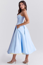 Kathleen | Tulle Midi Dress with Adjustable Straps