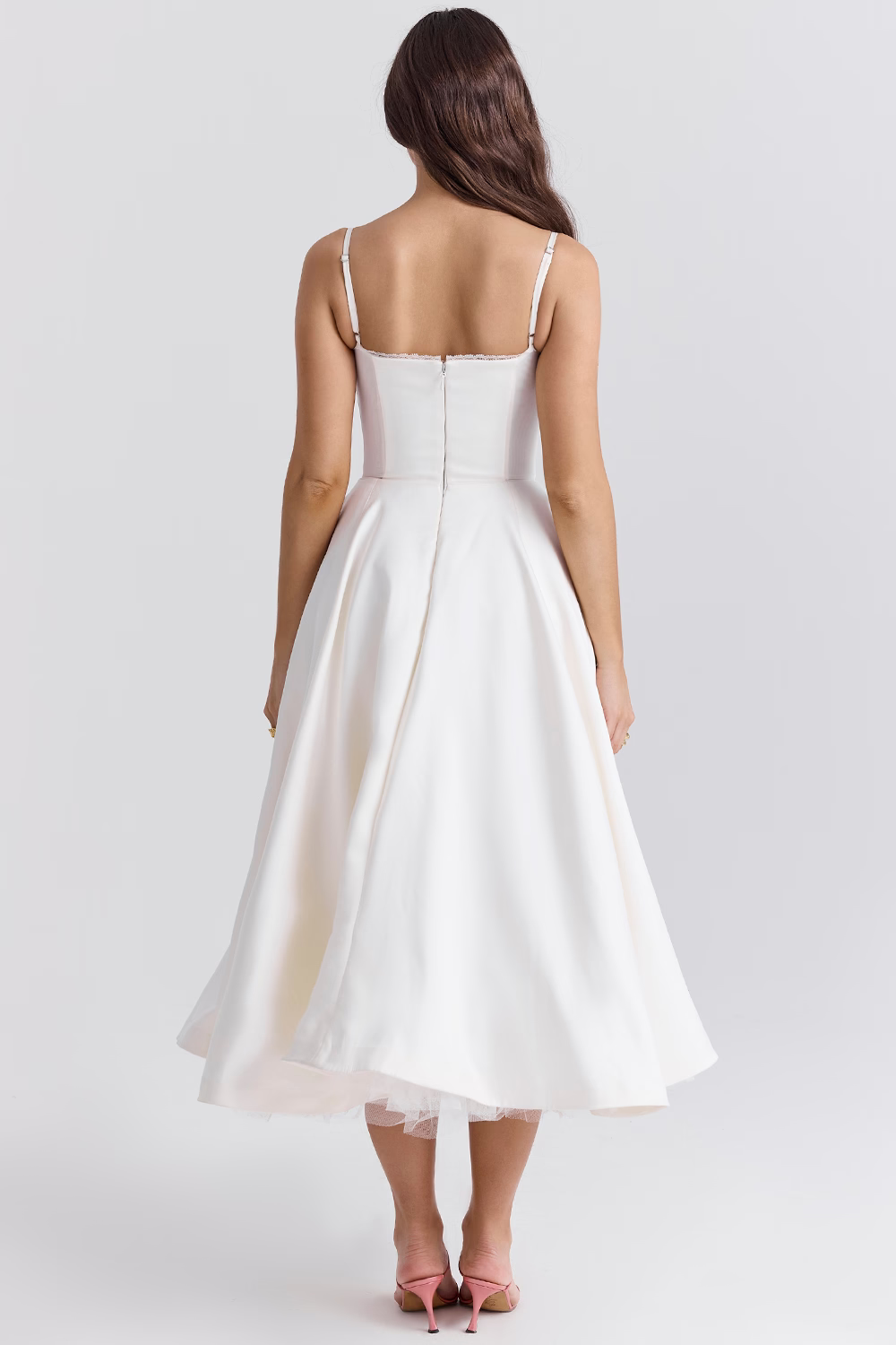 Kathleen | Tulle Midi Dress with Adjustable Straps