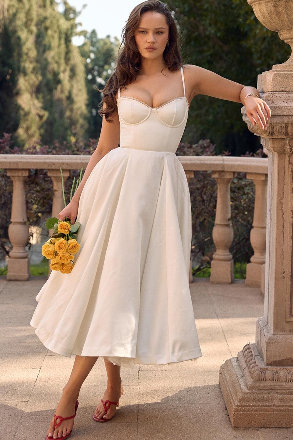 Kathleen | Tulle Midi Dress with Adjustable Straps