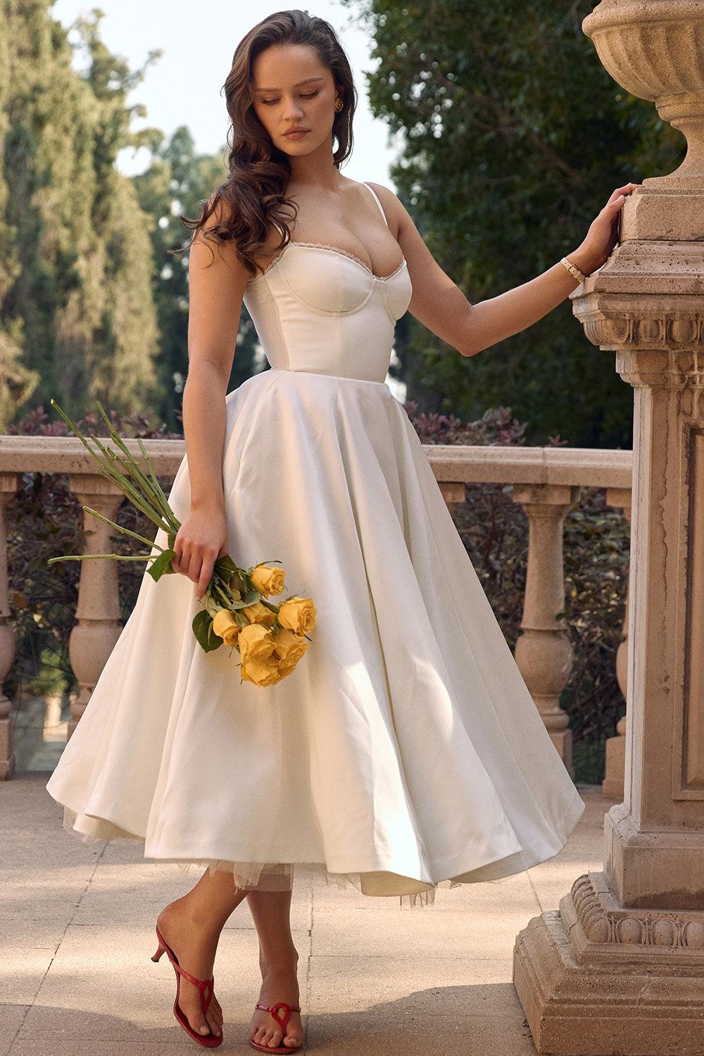 Kathleen | Tulle Midi Dress with Adjustable Straps