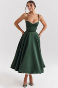 Kathleen | Tulle Midi Dress with Adjustable Straps