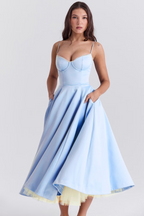Kathleen | Tulle Midi Dress with Adjustable Straps