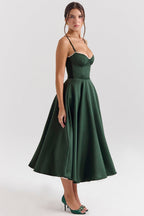 Kathleen | Tulle Midi Dress with Adjustable Straps