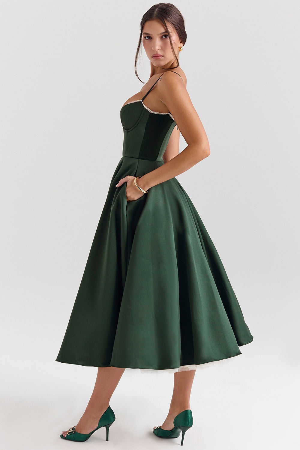 Kathleen | Tulle Midi Dress with Adjustable Straps