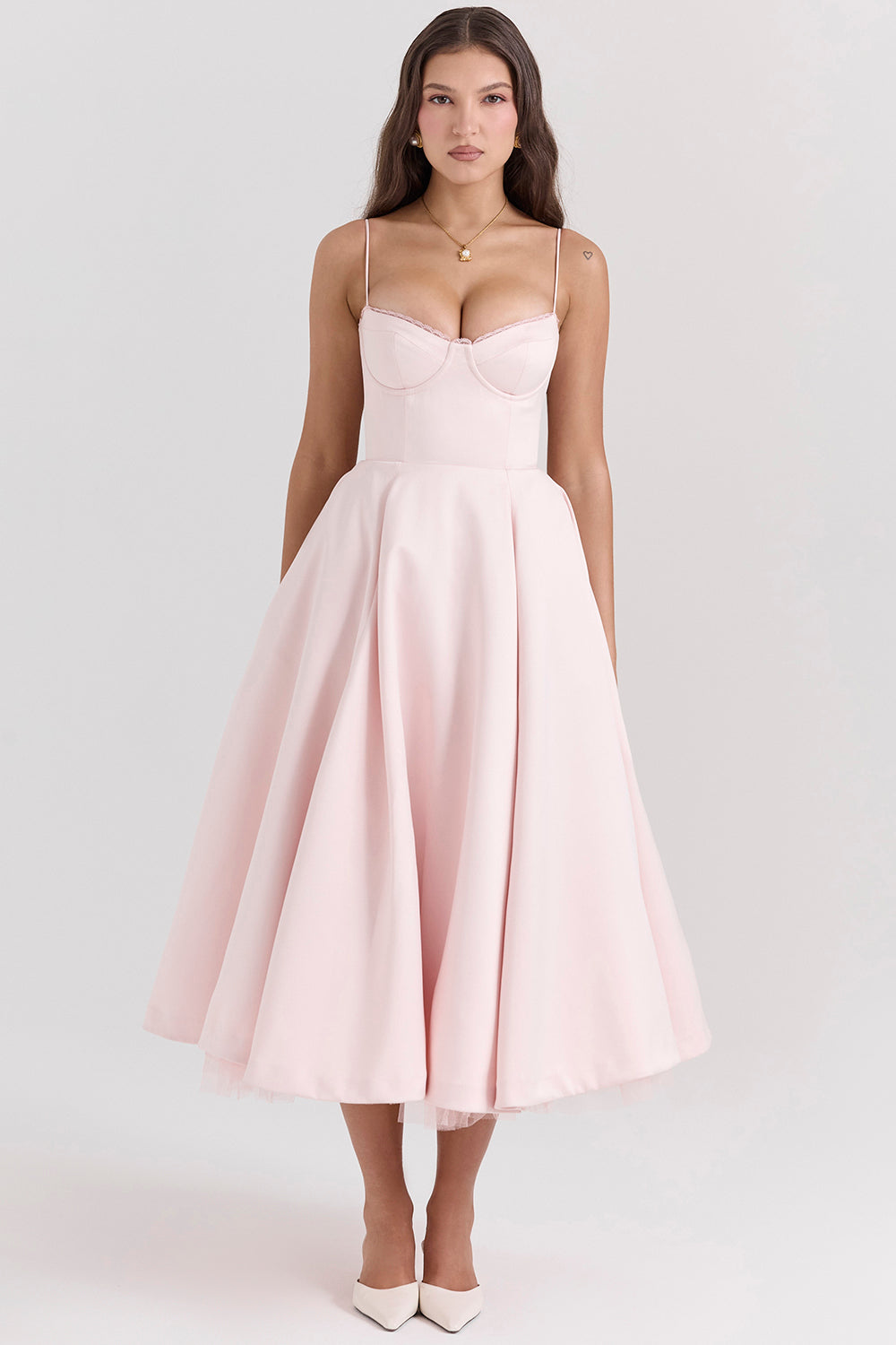 Kathleen | Tulle Midi Dress with Adjustable Straps