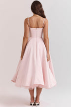 Kathleen | Tulle Midi Dress with Adjustable Straps
