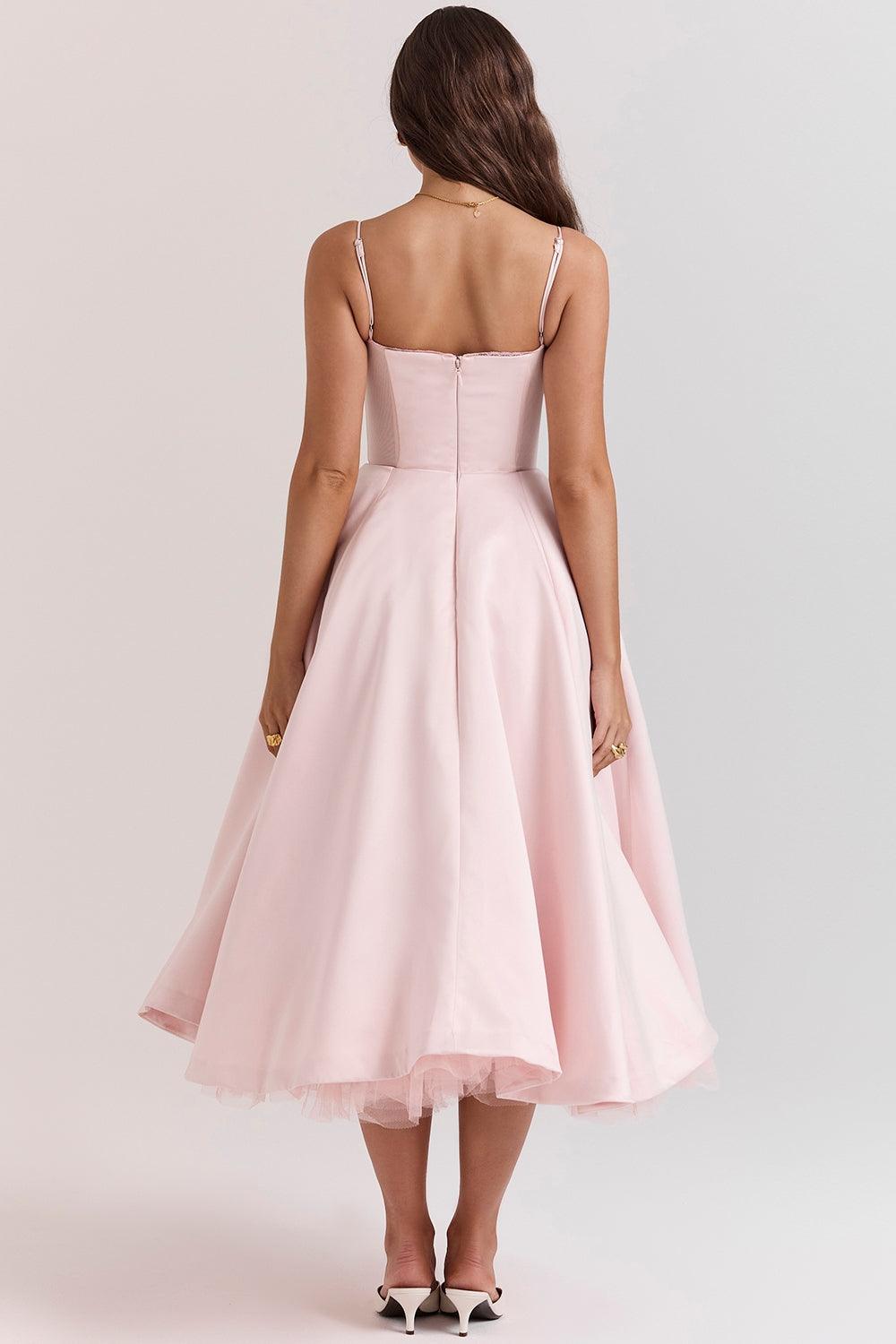 Kathleen | Tulle Midi Dress with Adjustable Straps