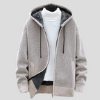 Keegan | Textured Knit Fleece-Lined Full-Zip Hoodie