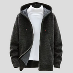Keegan | Textured Knit Fleece-Lined Full-Zip Hoodie