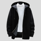 Keegan | Textured Knit Fleece-Lined Full-Zip Hoodie