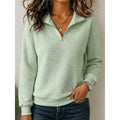 Kerri | Waffle Quarter-Zip Polo Sweater