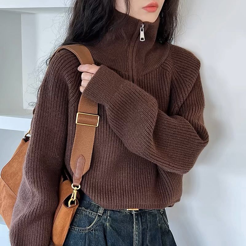 Kitty | Oversized Quarter-Zip Knit Sweater
