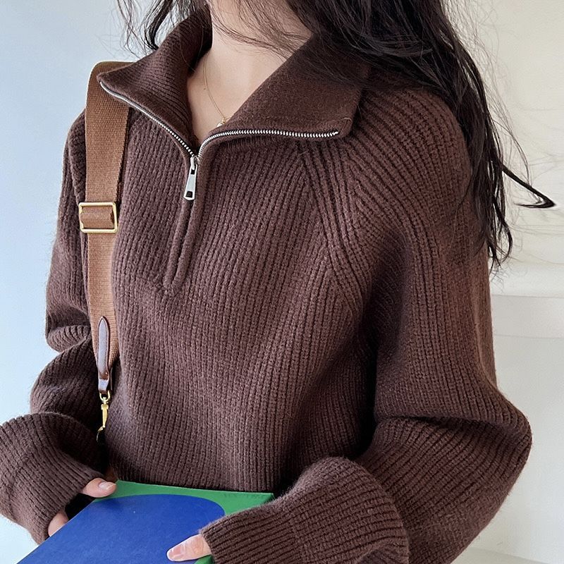 Kitty | Oversized Quarter-Zip Knit Sweater