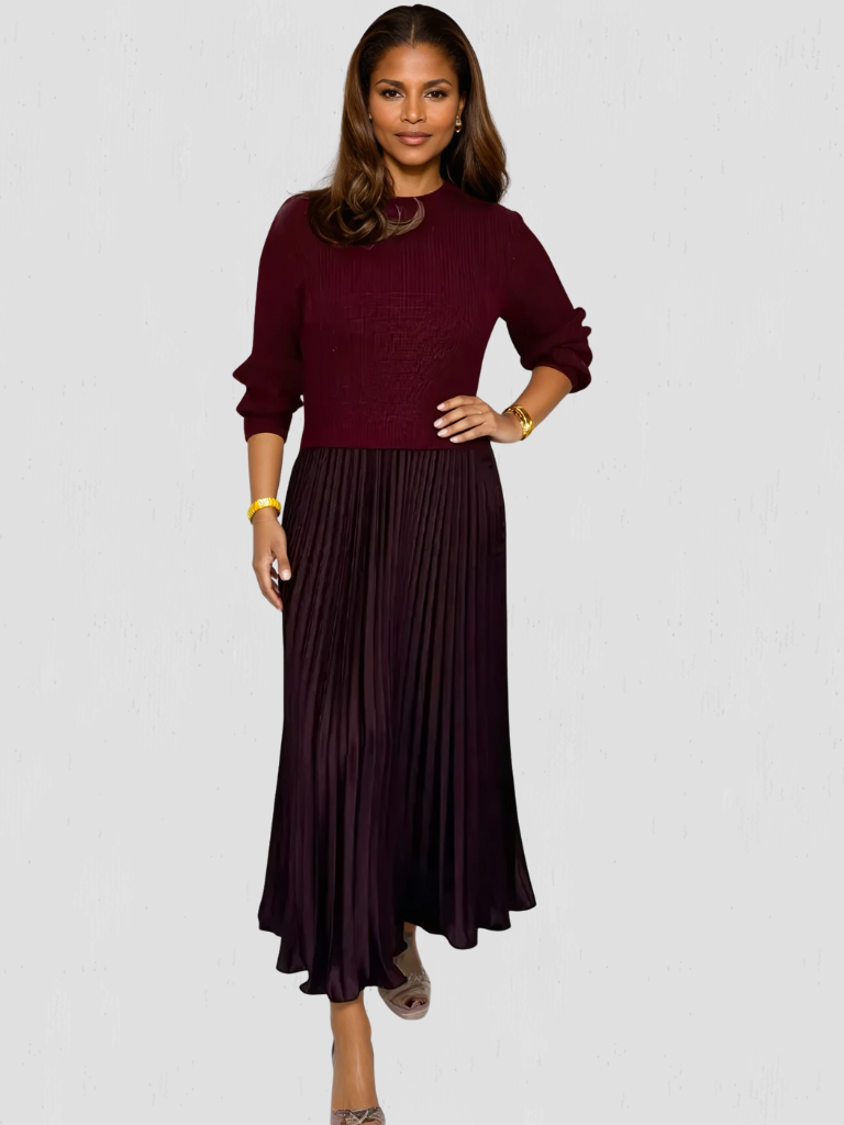 Lacy | Pleated Knit Maxi Dress