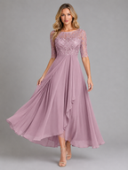 Larissa | Lace and Chiffon Midi Dress