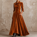 Lenora | Cowl-Neck Velvet-Look Maxi Dress