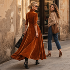 Lenora | Cowl-Neck Velvet-Look Maxi Dress