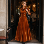 Lenora | Cowl-Neck Velvet-Look Maxi Dress