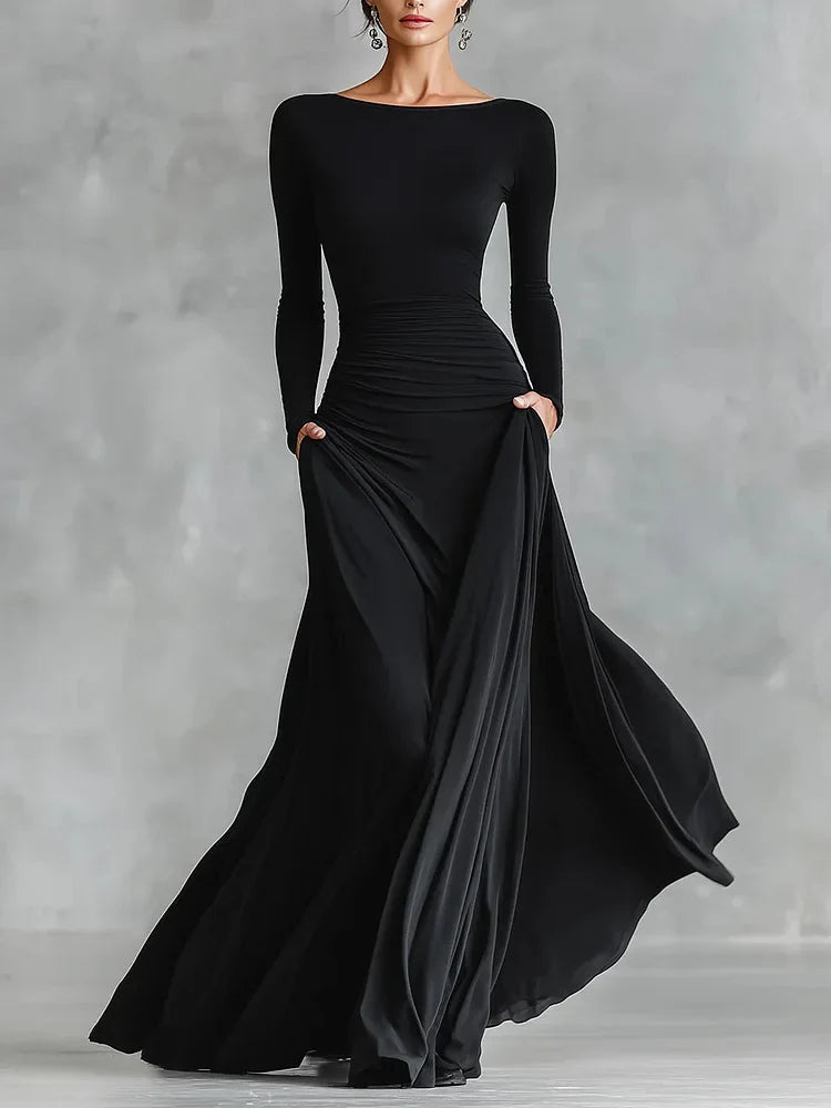 Leslie | Modern Pleated Crepe Dress