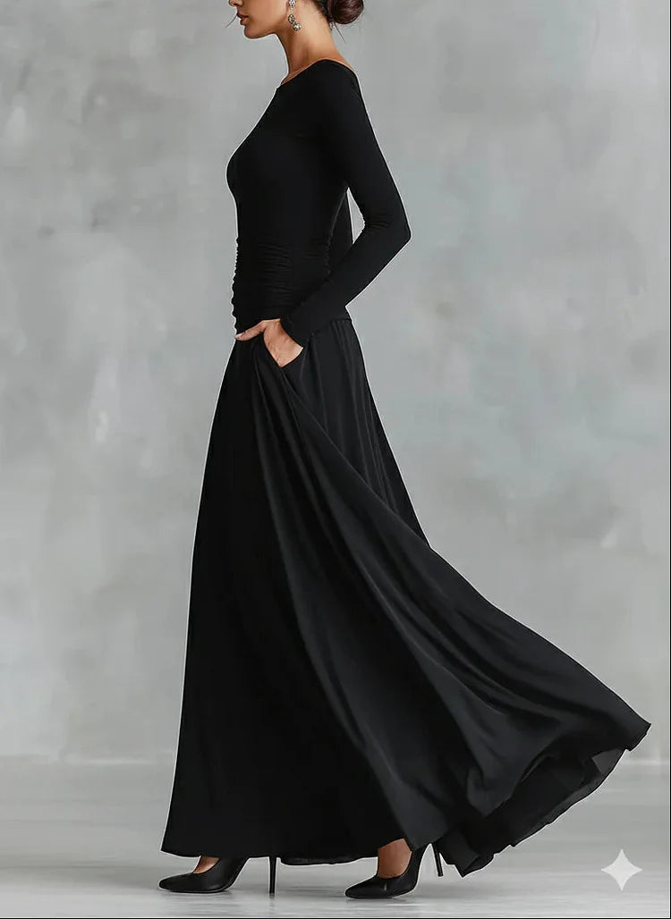 Leslie | Modern Pleated Crepe Dress