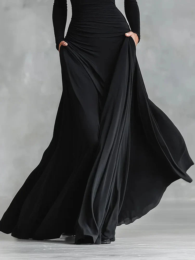 Leslie | Modern Pleated Crepe Dress