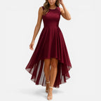 Lettie | Sleeveless Lace Bodice High-Low Midi Dress