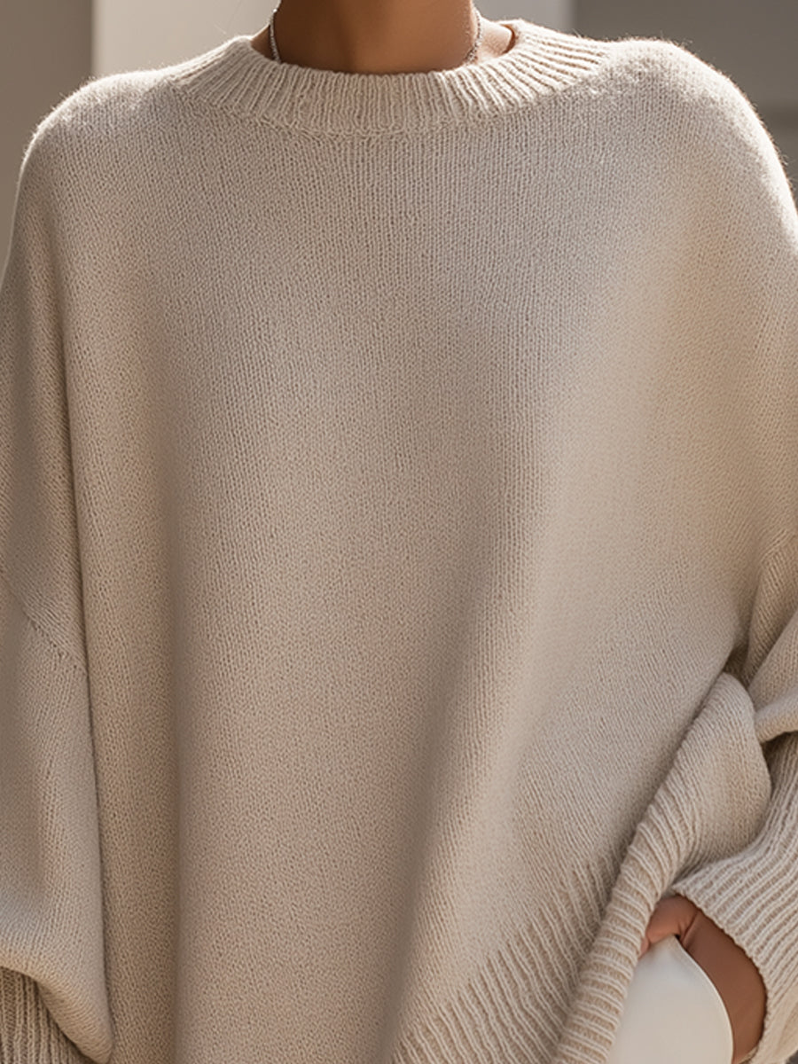 Lexi | Oversized Ribbed Crewneck Sweater