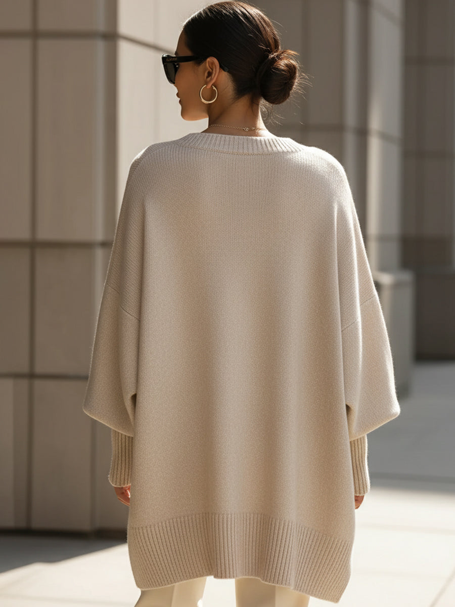 Lexi | Oversized Ribbed Crewneck Sweater