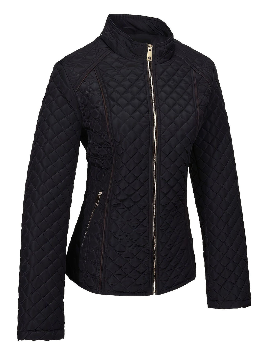 Libby | Quilted Zip-Front Stand Collar Jacket