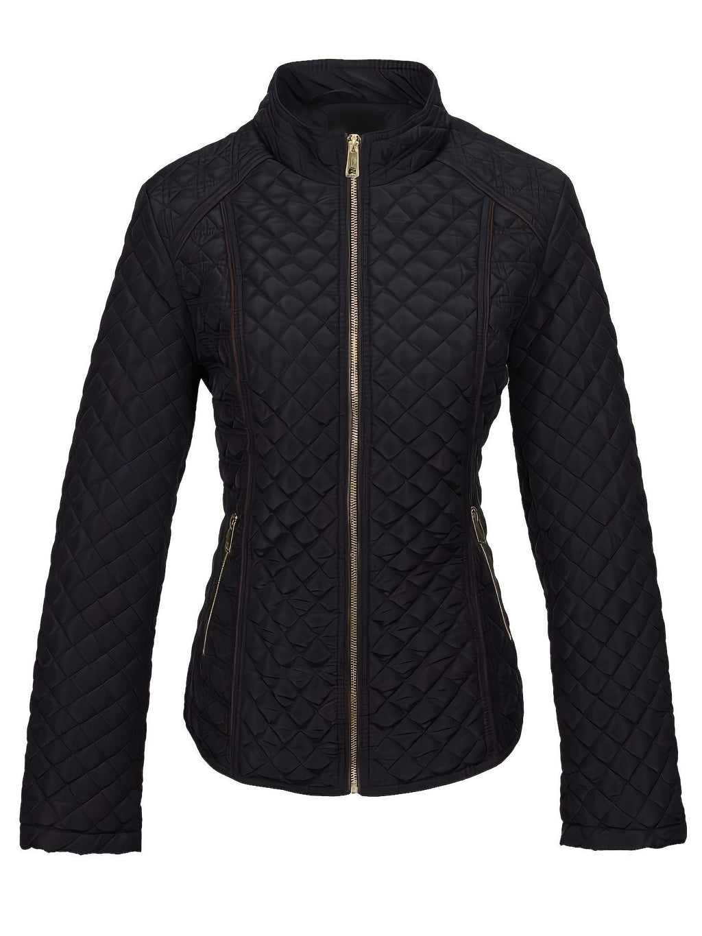 Libby | Quilted Zip-Front Stand Collar Jacket