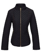 Libby | Quilted Zip-Front Stand Collar Jacket