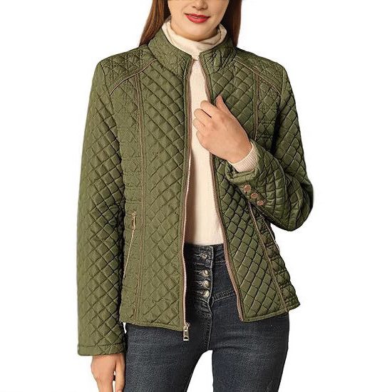 Libby | Quilted Zip-Front Stand Collar Jacket