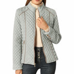 Libby | Quilted Zip-Front Stand Collar Jacket