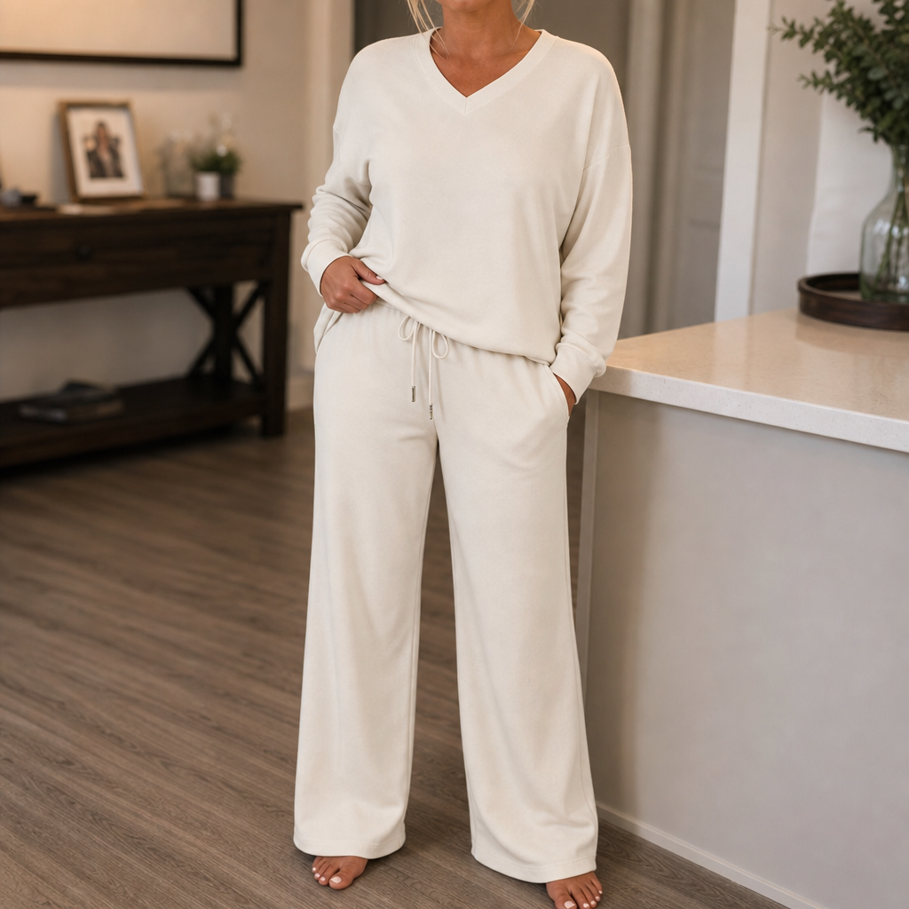Lori | Wide-Leg Drawstring Knit Lounge Set
