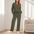 Lori | Wide-Leg Drawstring Knit Lounge Set