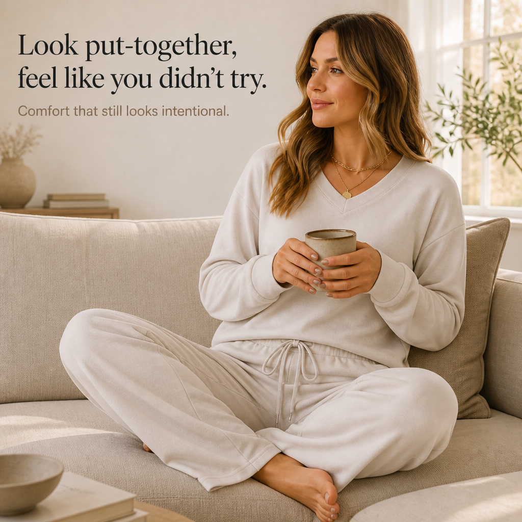 Lori | Wide-Leg Drawstring Knit Lounge Set