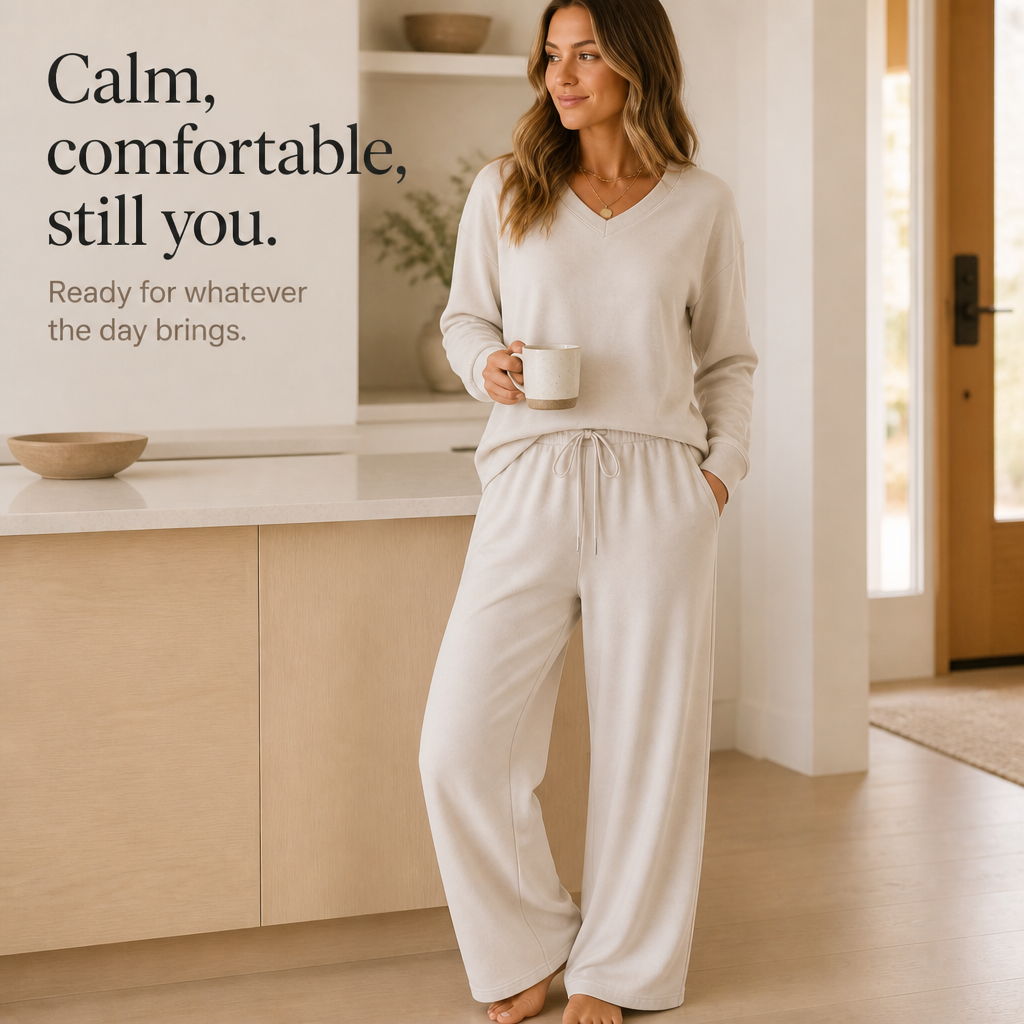Lori | Wide-Leg Drawstring Knit Lounge Set