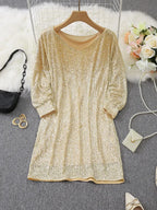Lorna | Contrast Sequined Pull-On Dress