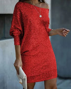 Lorna | Contrast Sequined Pull-On Dress