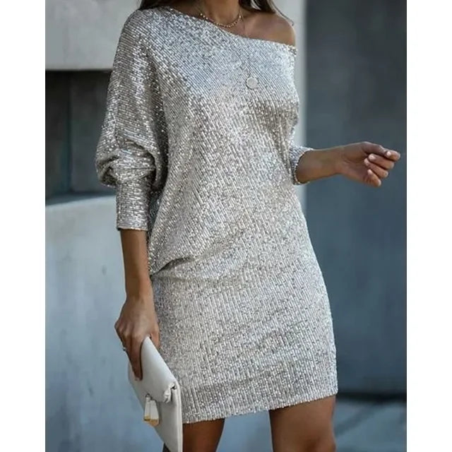 Lorna | Contrast Sequined Pull-On Dress